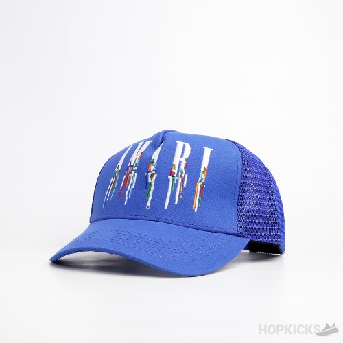 Amiri Paint Drip Logo Blue Cap